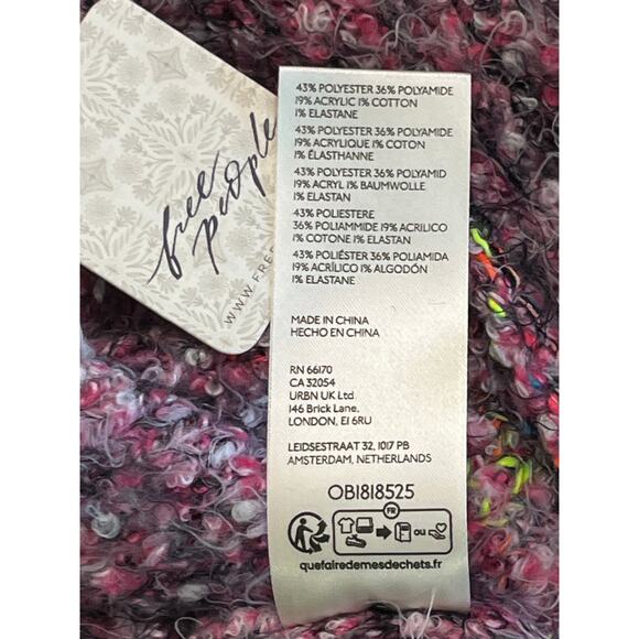 Free People Stellar Knit Pullover Sweater Pink Boucle Collared Button Size Med - Picture 8 of 13
